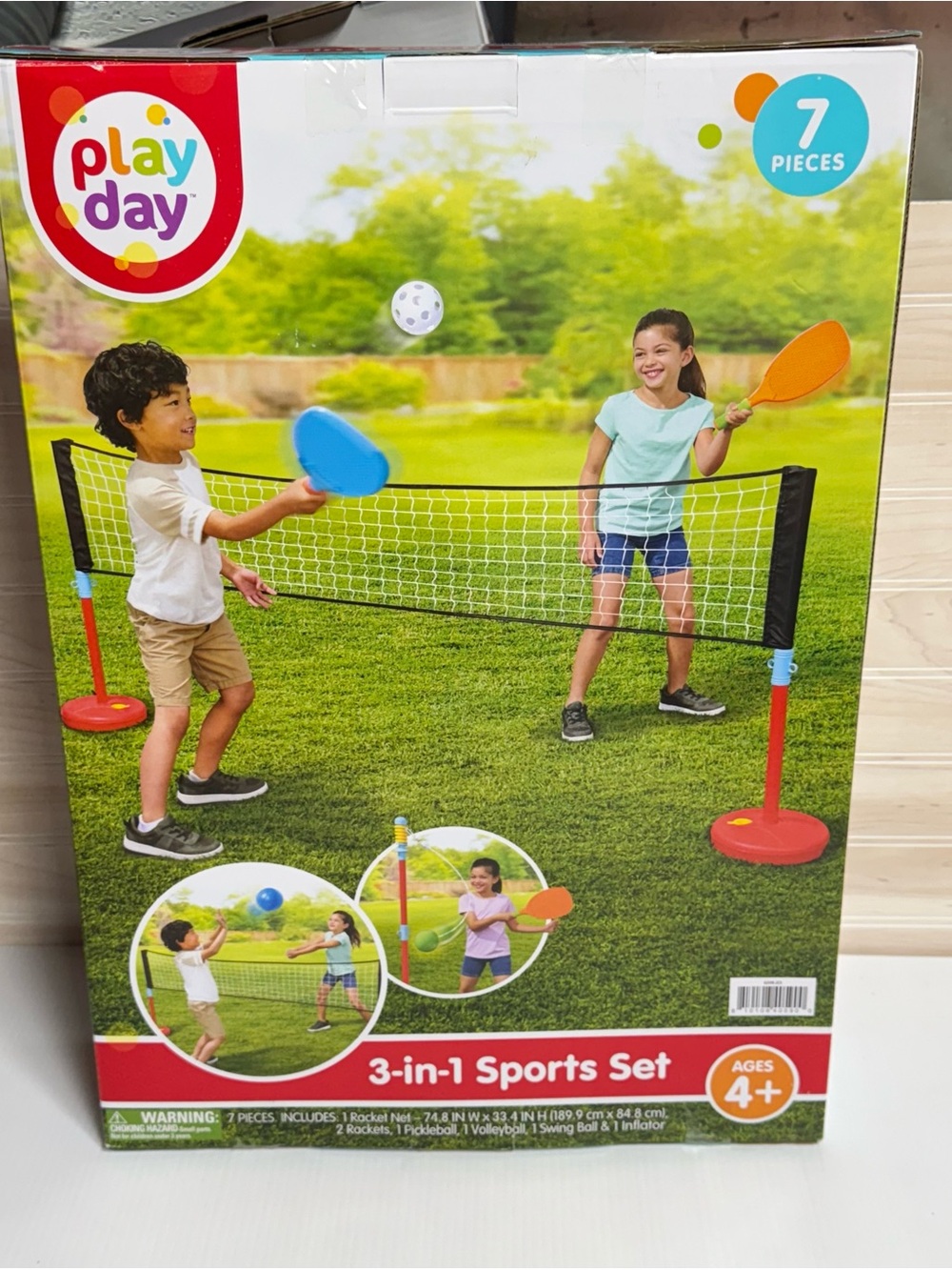 Play Day 3-in-1 Kids Sports Set - Blue & Orange